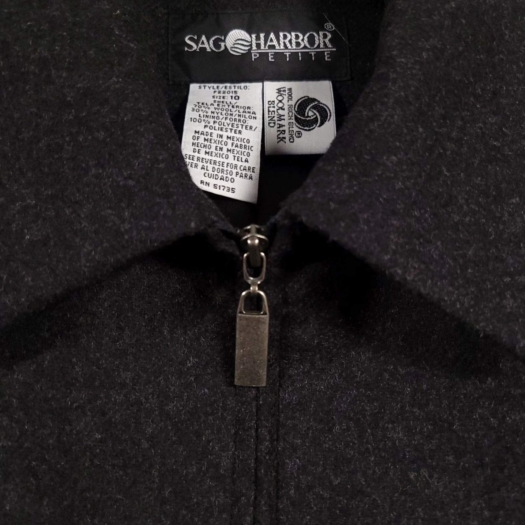 Vintage Sag Harbor Wool Blazer Women’s 10P Petite Gray Full Zip Jacket Pockets Collared / Vintage? No Size L / US 10 / IT 46 - 4 Thumbnail