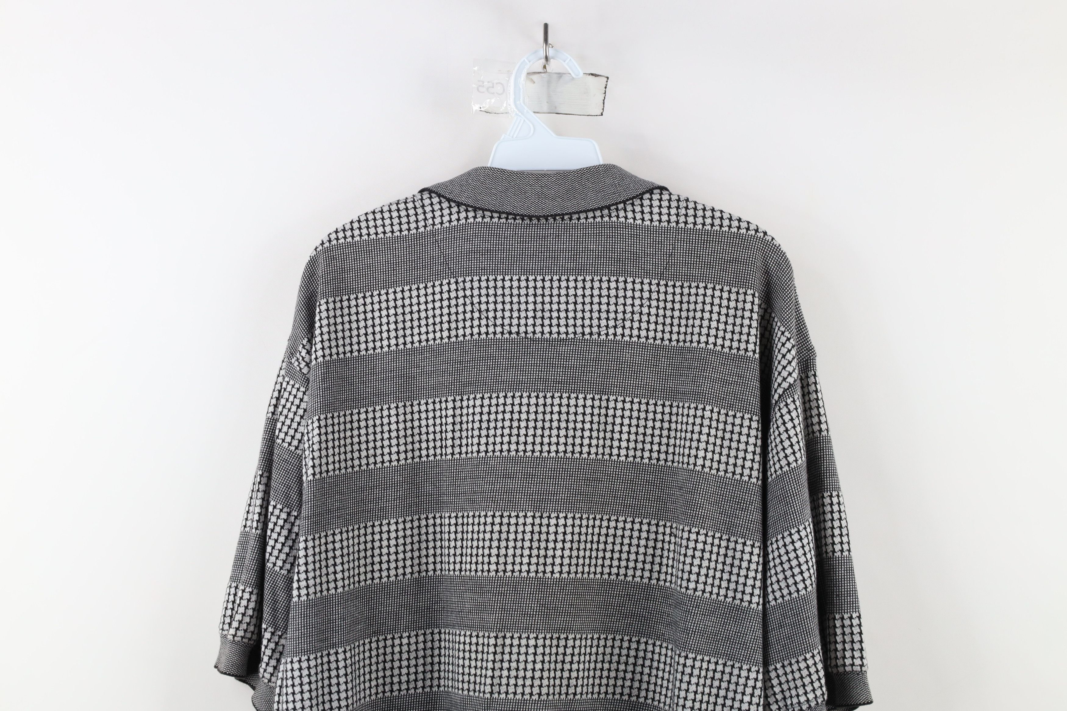 Vintage Vintage 90s Streetwear Houndstooth Knit Golf Polo Shirt Size US XL / EU 56 / 4 - 11 Thumbnail
