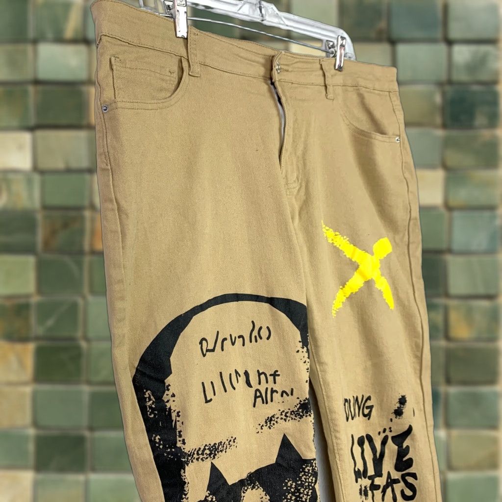 Shein Shein Khaki Pants X Graphic Skull Tan 36 Men Slim Inseam 31 Size US 36 / EU 52 - 1 Thumbnail