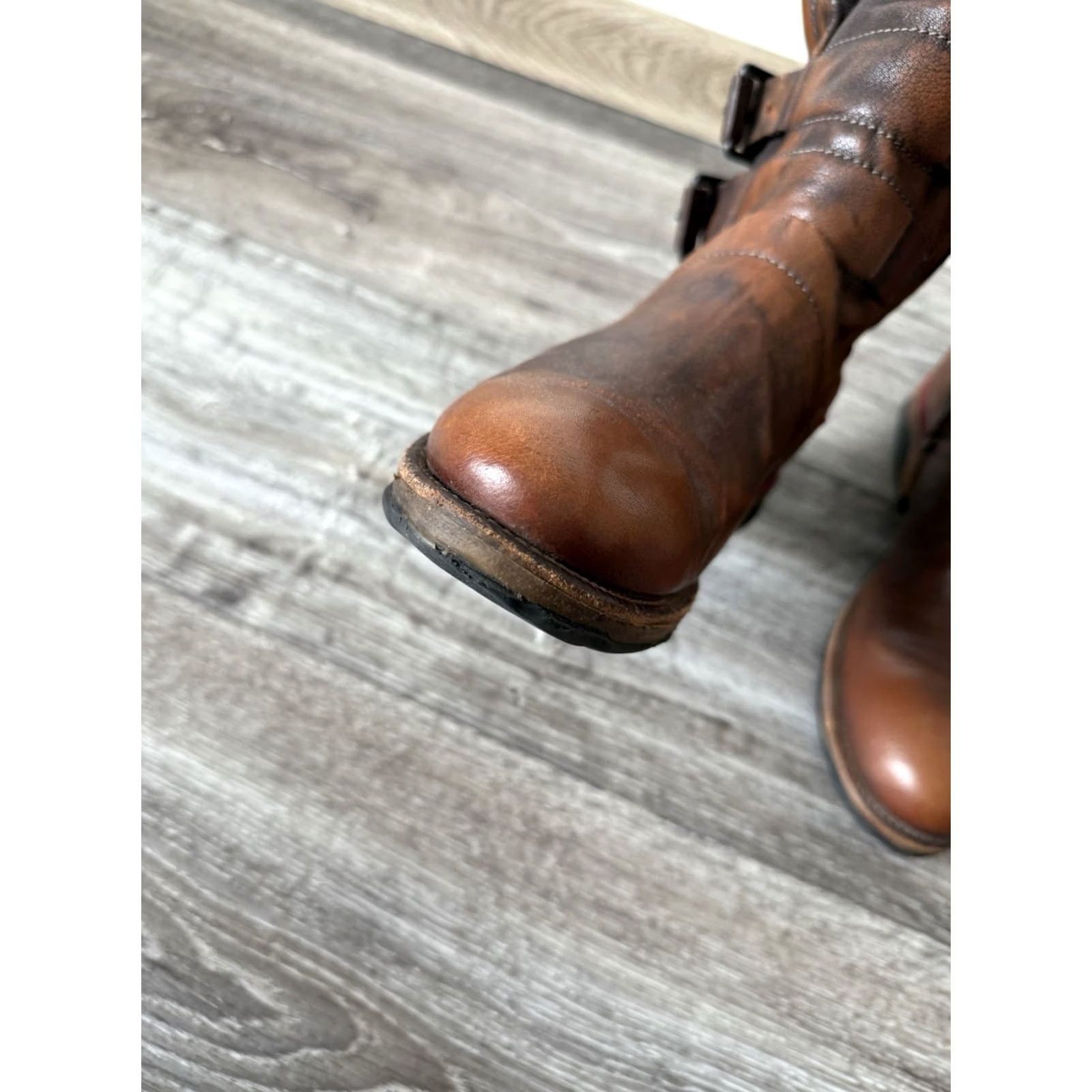 Vintage VINTAGE Airstep A.S.98 Zip Leather Heel Boots Biker Brown Womens Size EU 39 US 9 Size US 9 / IT 39 - 5 Thumbnail