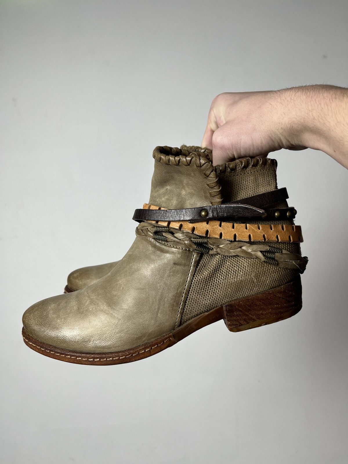 A.S.98 🔥A.S.98 Airsteps Ankle Straps Leather Vintage Western Boots Size US 9 / IT 39 - 2 Thumbnail