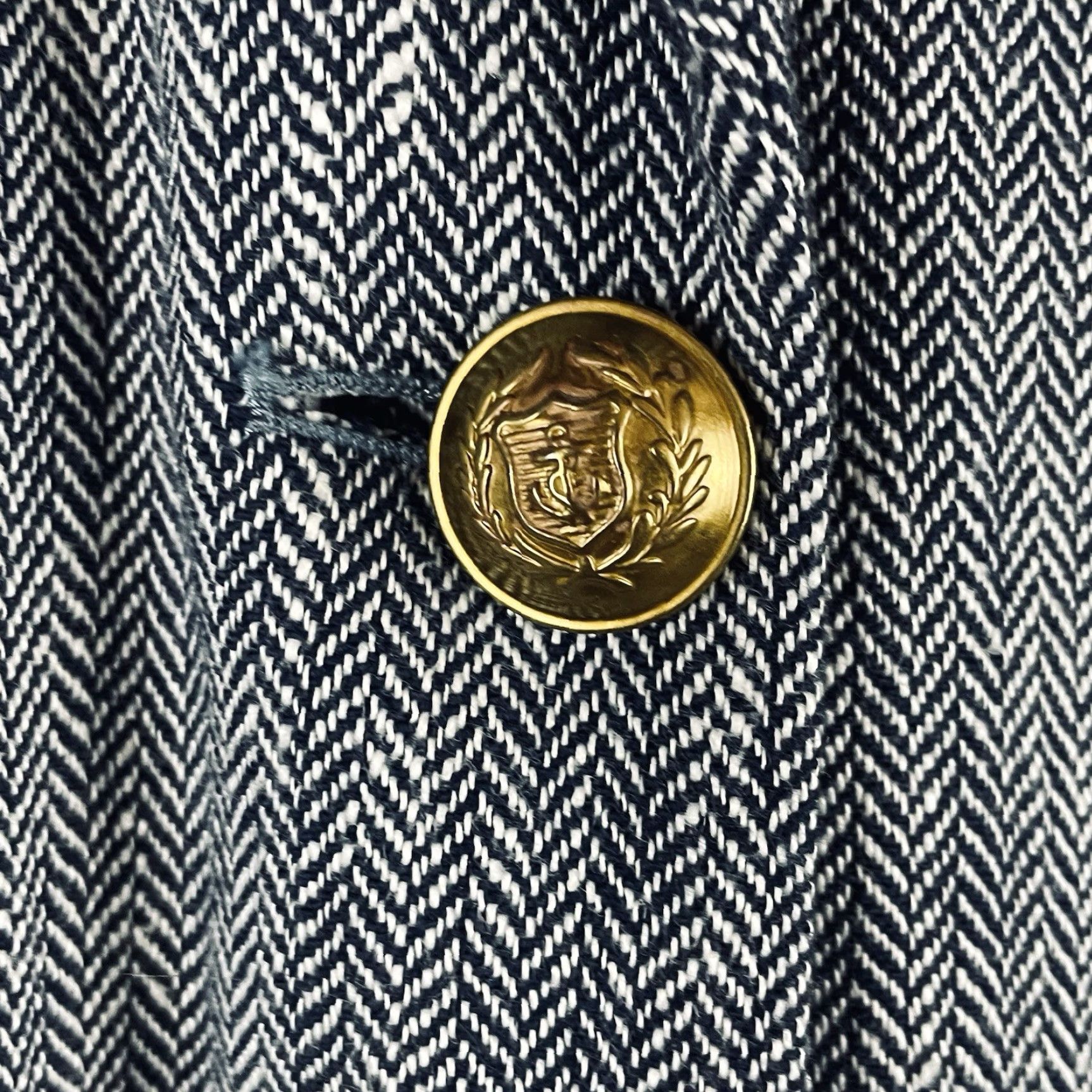 J.Crew J.CREW Dalton Blazer Womens 0 Herringbone Linen Blend Blue Button Jacket Regular Pockets Lined Short Sleeve Navy/Blue (Office, Workwear) Womens Size XS / US 0-2 / IT 36-38 - 7 Thumbnail