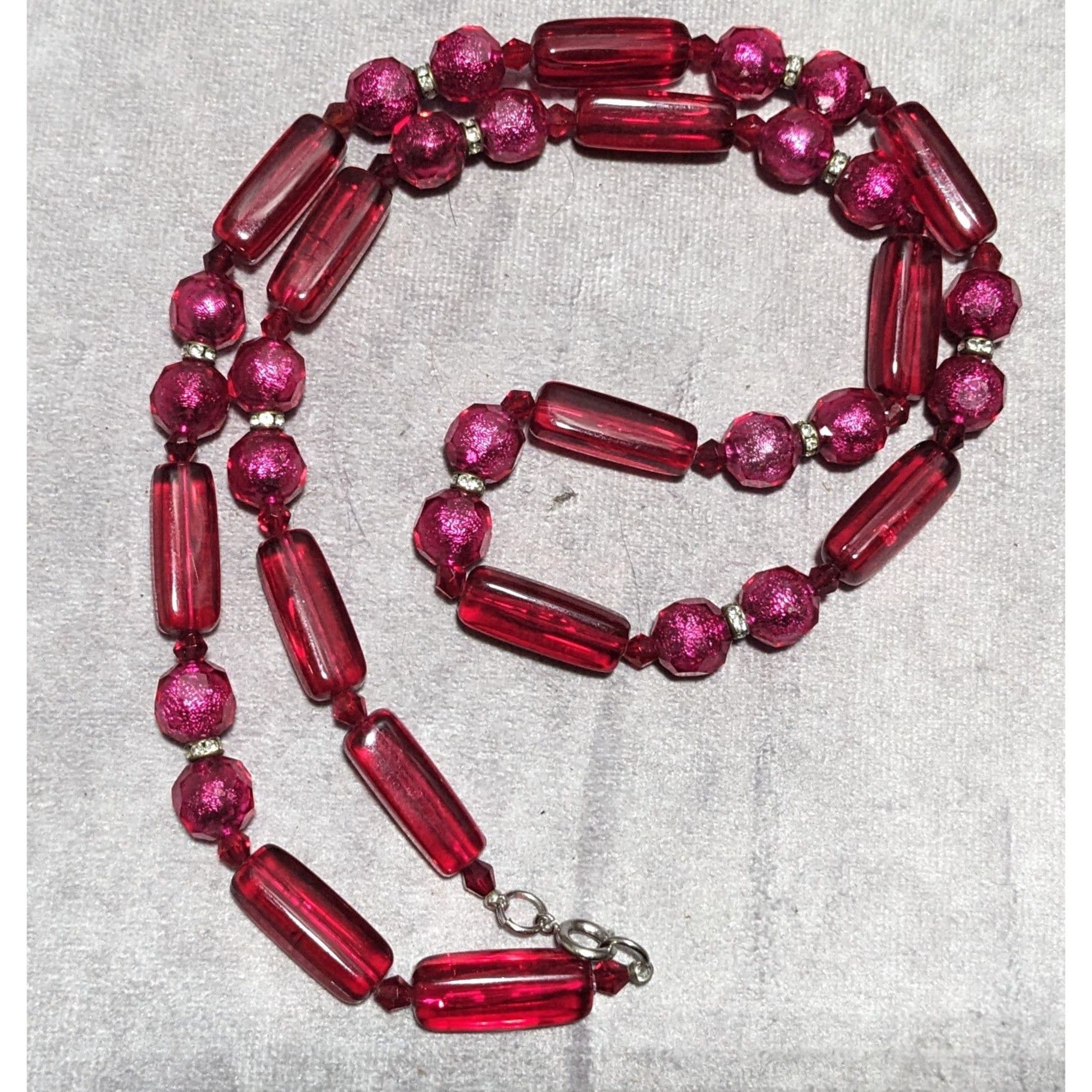 Other Vintage Pink And Red Beaded Statement Necklace Size ONE SIZE - 10 Thumbnail
