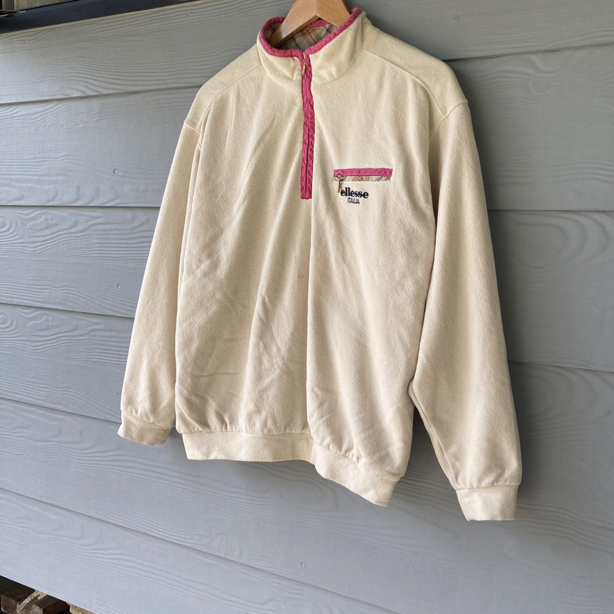 Ellesse × Vintage 90s Ellese Quater Zipper Sweatshirt Size L / US 10 / IT 46 - 3 Thumbnail
