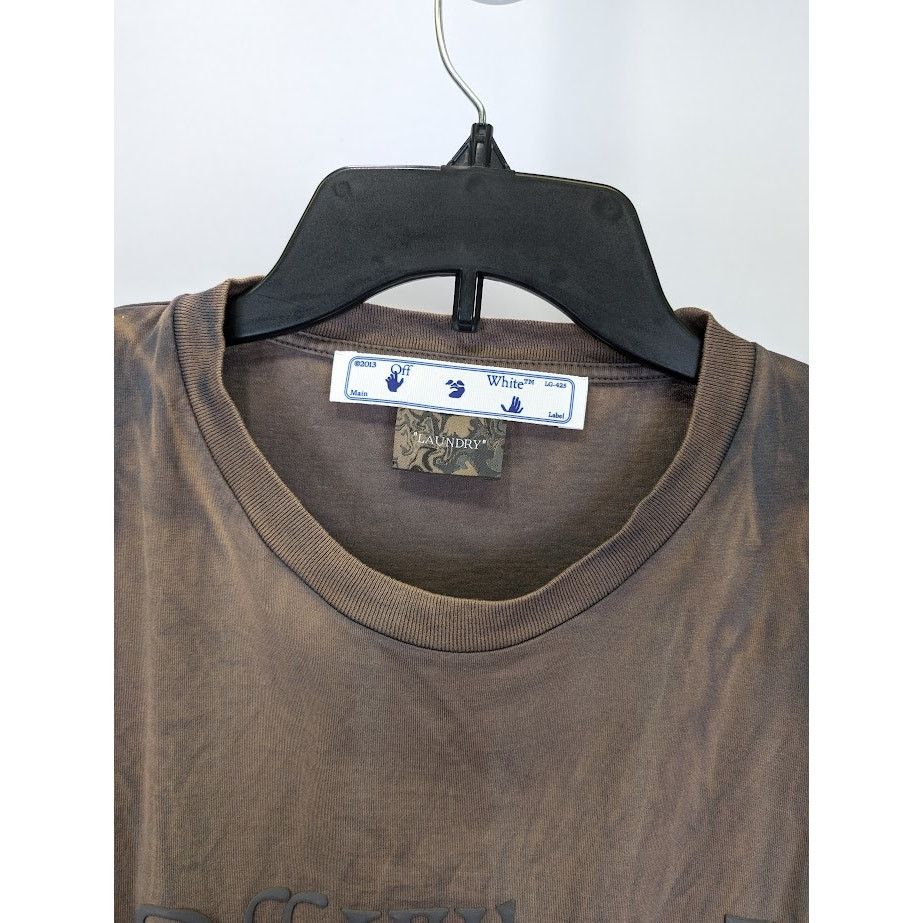 Off-White o1rshd1 Bookish Laund Slim Short Sleeve T-Shirt in Brown Size US L / EU 52-54 / 3 - 5 Thumbnail
