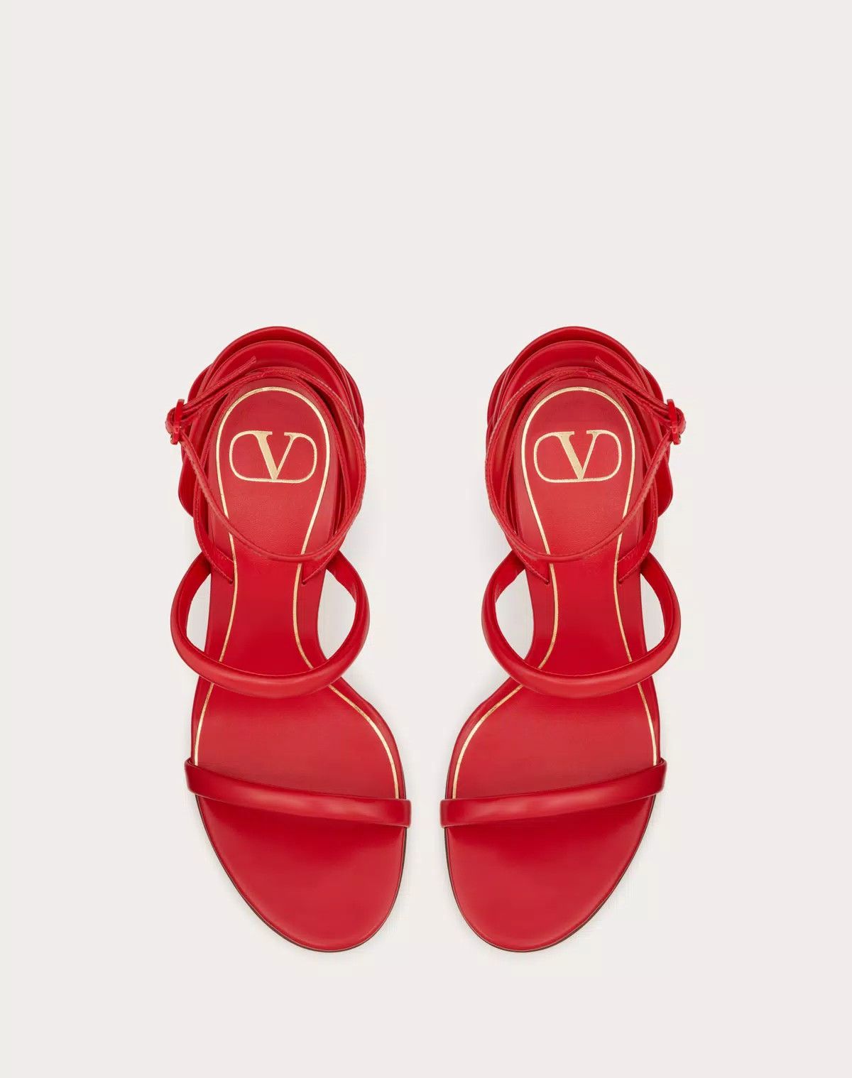Valentino o1s1wg110426 Rroserouche Sandals 1959 in Calfskin in Red Size US 8.5 / IT 38.5 - 4 Thumbnail
