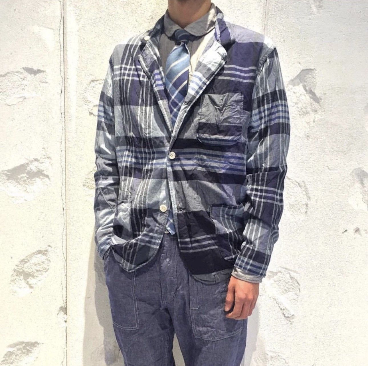 Engineered Garments Loiter Jacket Summer Shirt Blazer M Navy Blue Light Summer Size 38L - 3 Thumbnail