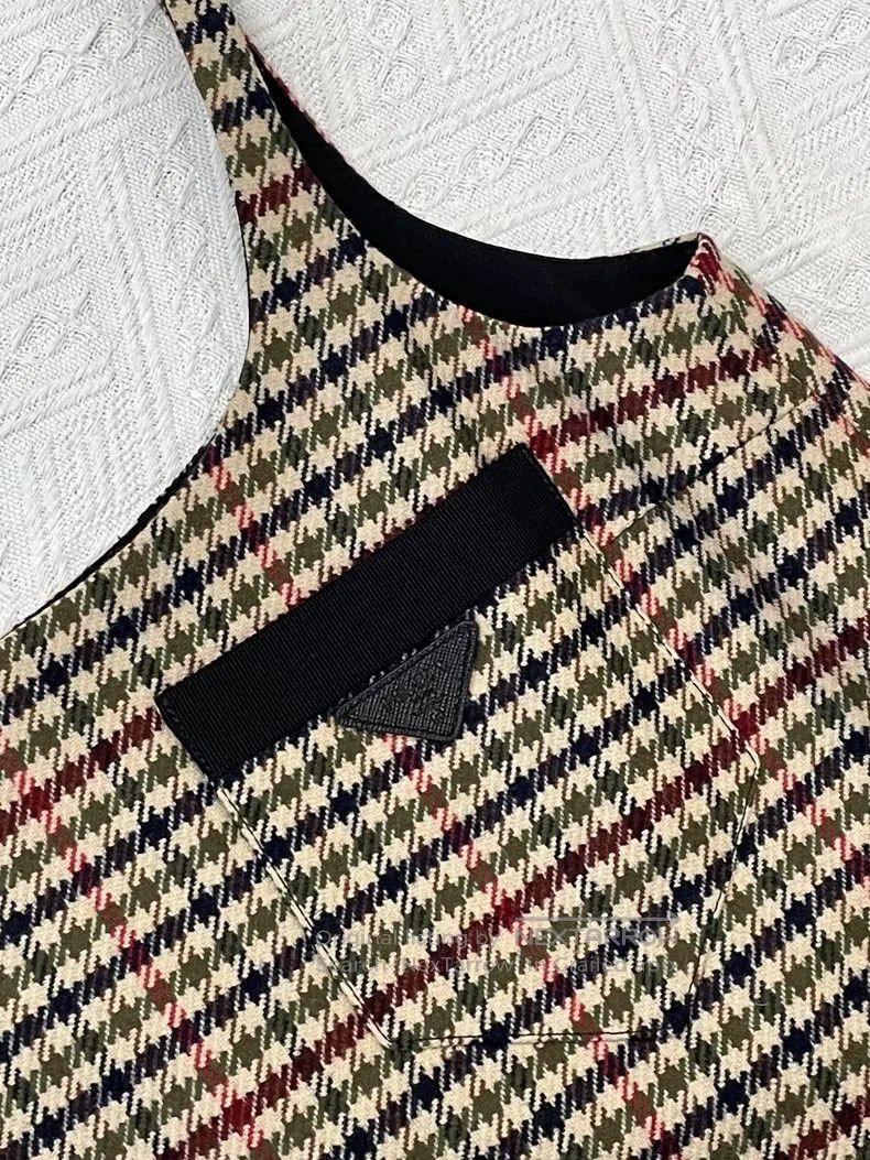 Prada Prada Bird check wool suspender vest skirt Size XS / US 0-2 / IT 36-38 - 3 Thumbnail