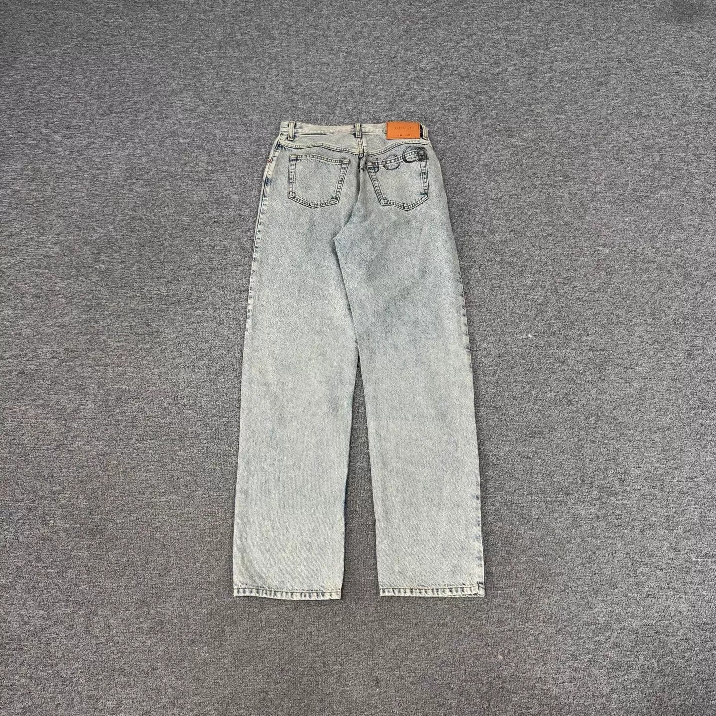 Gucci Gucci NY patch light blue high-waisted wide-leg denim 29 Size 29" - 2 Thumbnail