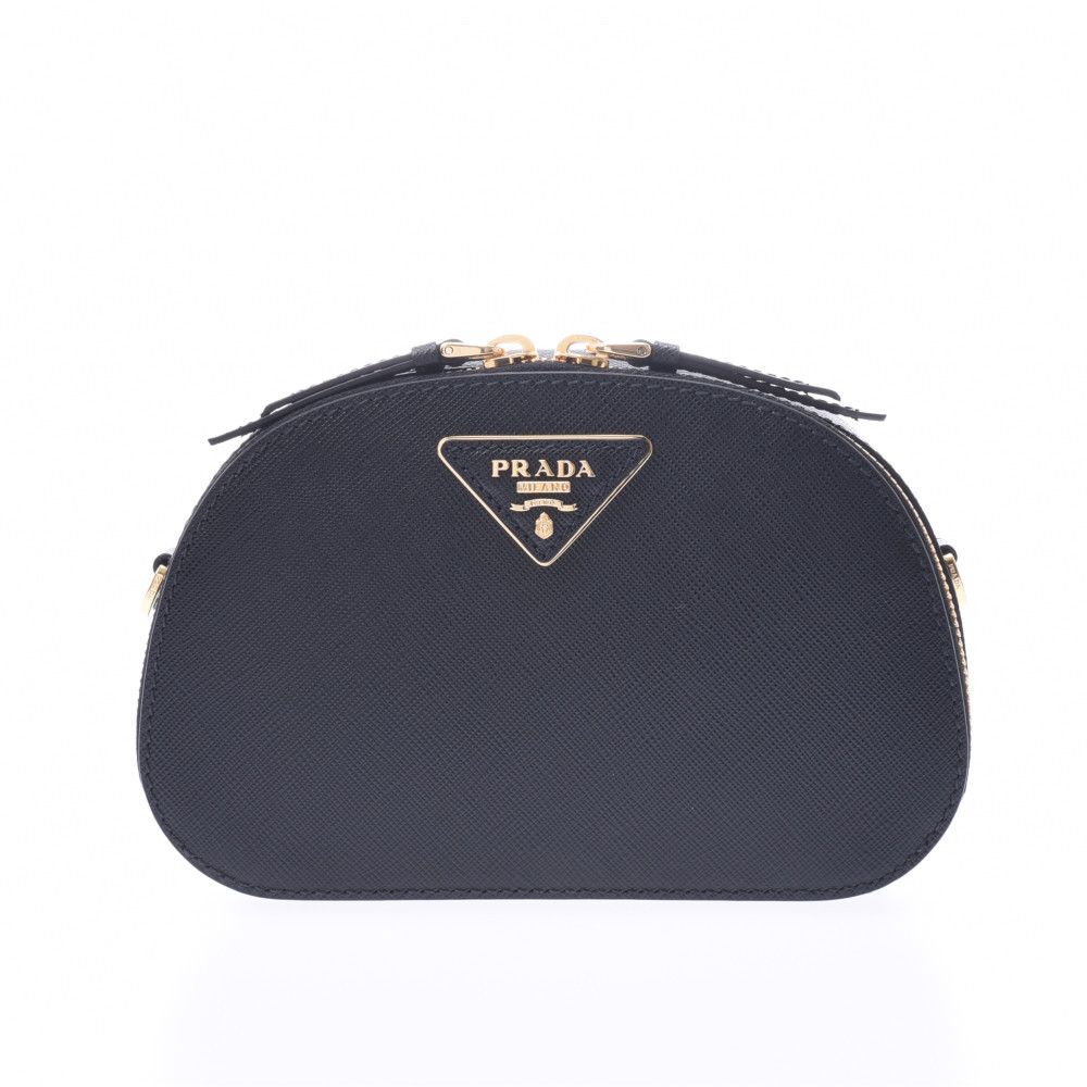 image of Prada Belt Bag Chain Shoulder Bag Black Gold Hardware Body Bag, Women's