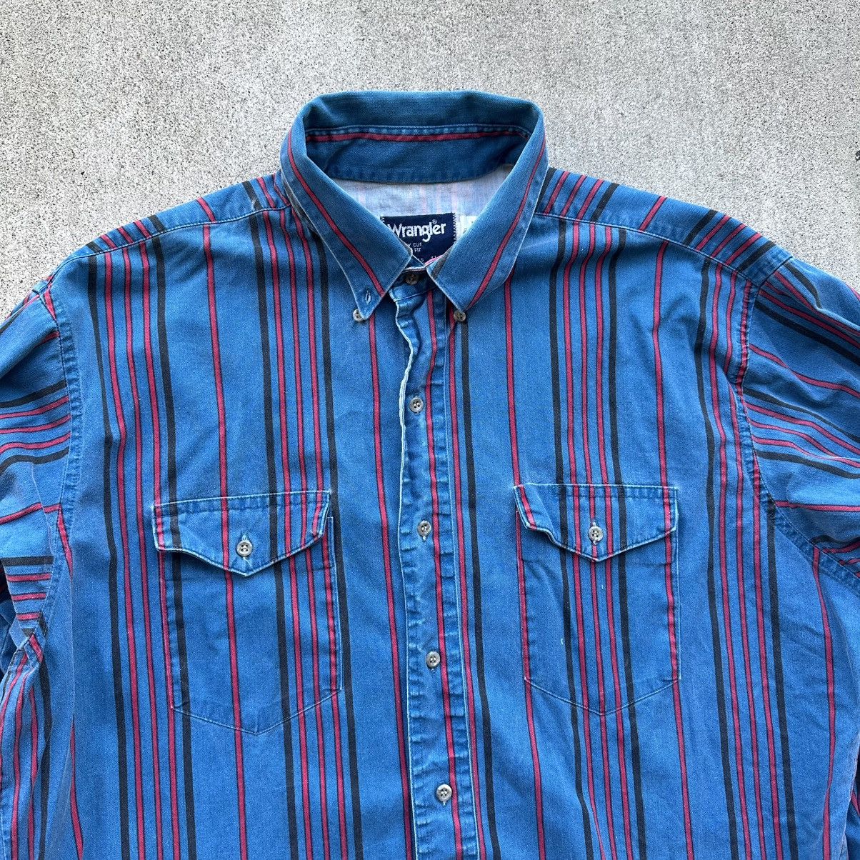 Wrangler Vintage Wrangler Brushpopper Shirt Size 17 Made In USA Size US XL / EU 56 / 4 - 2 Thumbnail