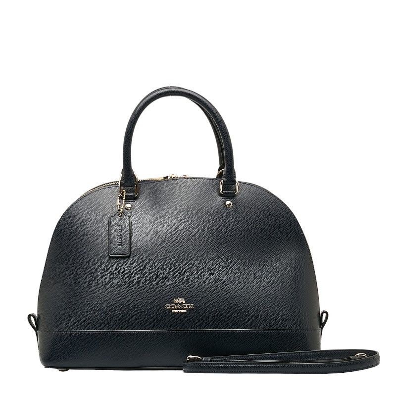 image of Coach Sierra Leather Dome Bag Leather Handbag In Excellent Condition in Black, Women's