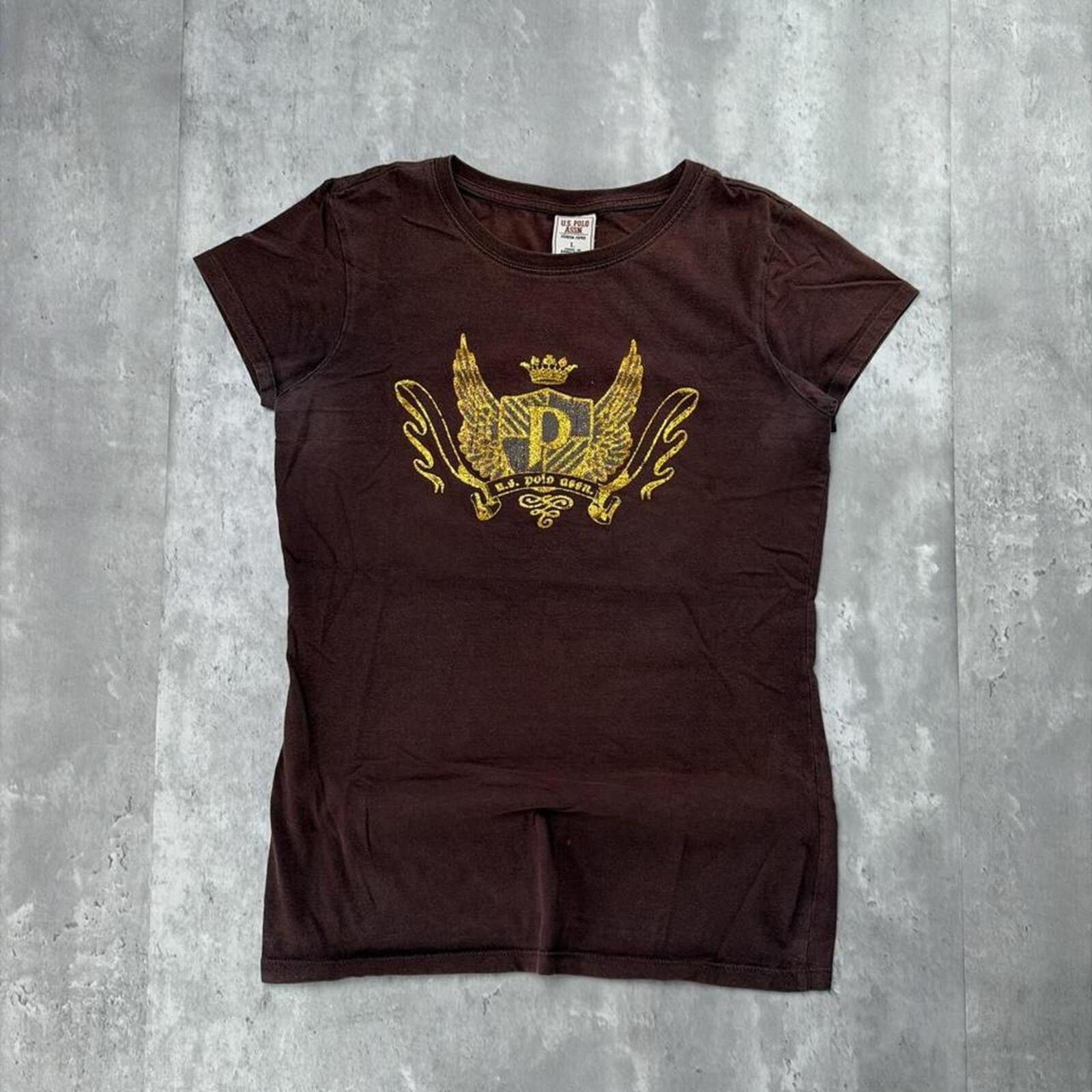 U.S. Polo Assn. Y2K Brown U.S. Polo Assn Grunge Skater Gothic T-Shirt Size XS / US 0-2 / IT 36-38 - 1 Thumbnail
