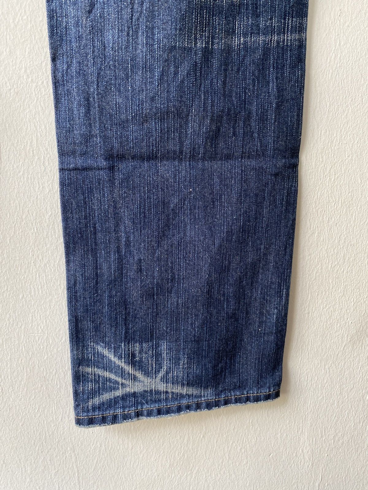 Edwin Japanese Brand Edwin 503 Blue Trip Distressed Denim Size US 31 - 13 Thumbnail