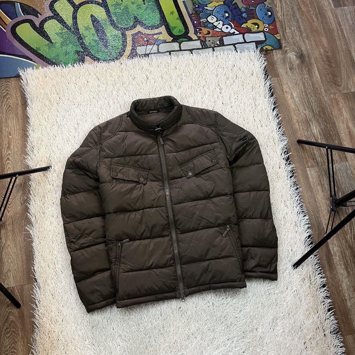 Barbour Men's Barbour International Handle Quilt Jacket Khaki Size US XL / EU 56 / 4 - 1 Thumbnail