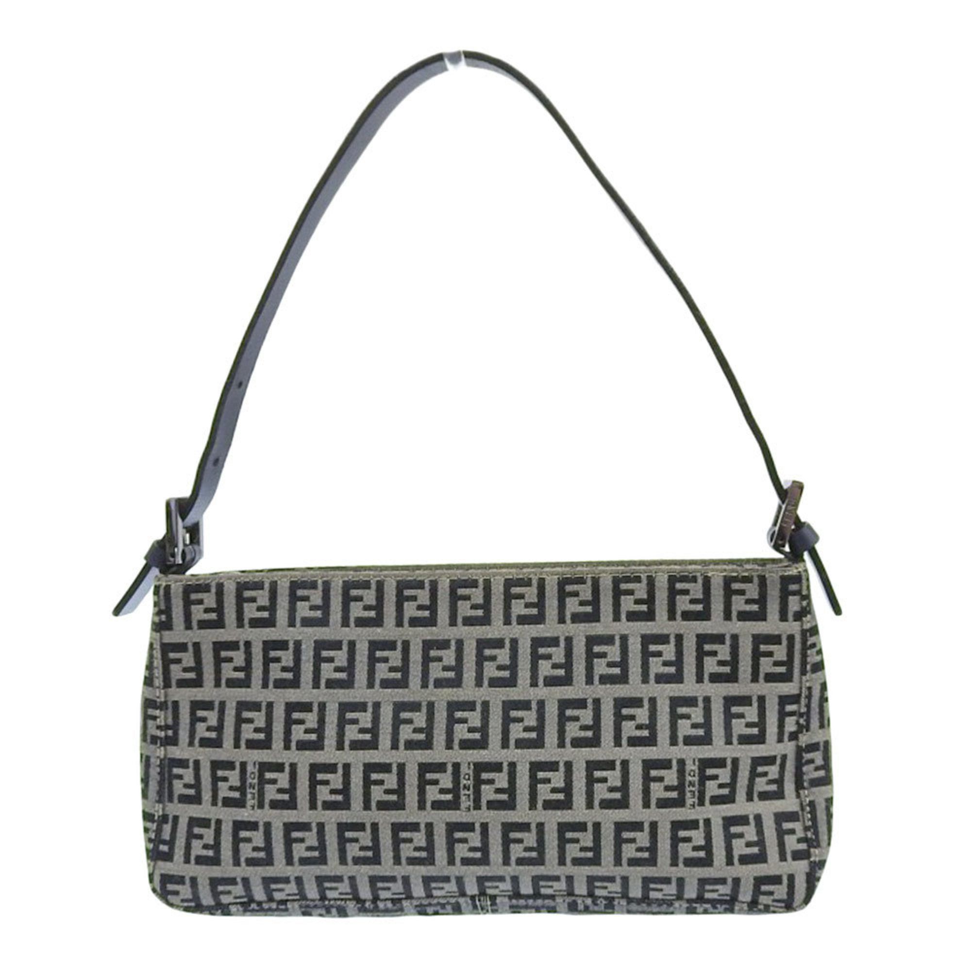 Fendi FENDI Zucchino Pouch 8BR042 Canvas x Leather Navy Zucca Pattern FF Size ONE SIZE - 1 Thumbnail