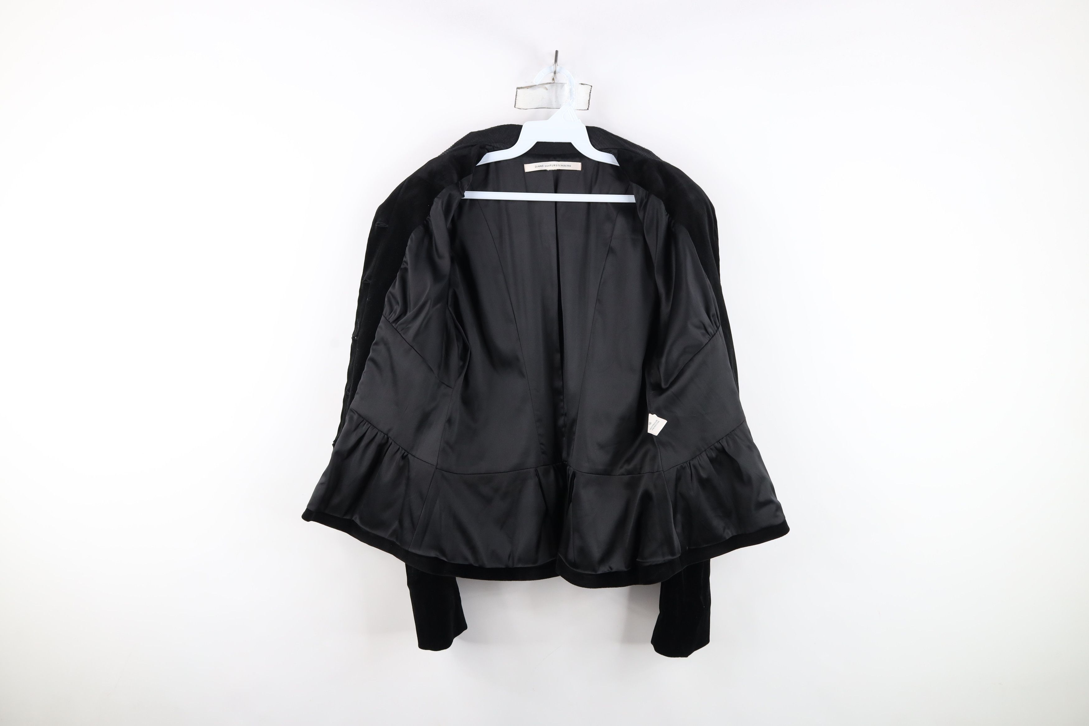 Diane von Furstenberg Diane von Furstenberg Lucille Velvet Velour Jacket Black Size M / US 6-8 / IT 42-44 - 11 Thumbnail