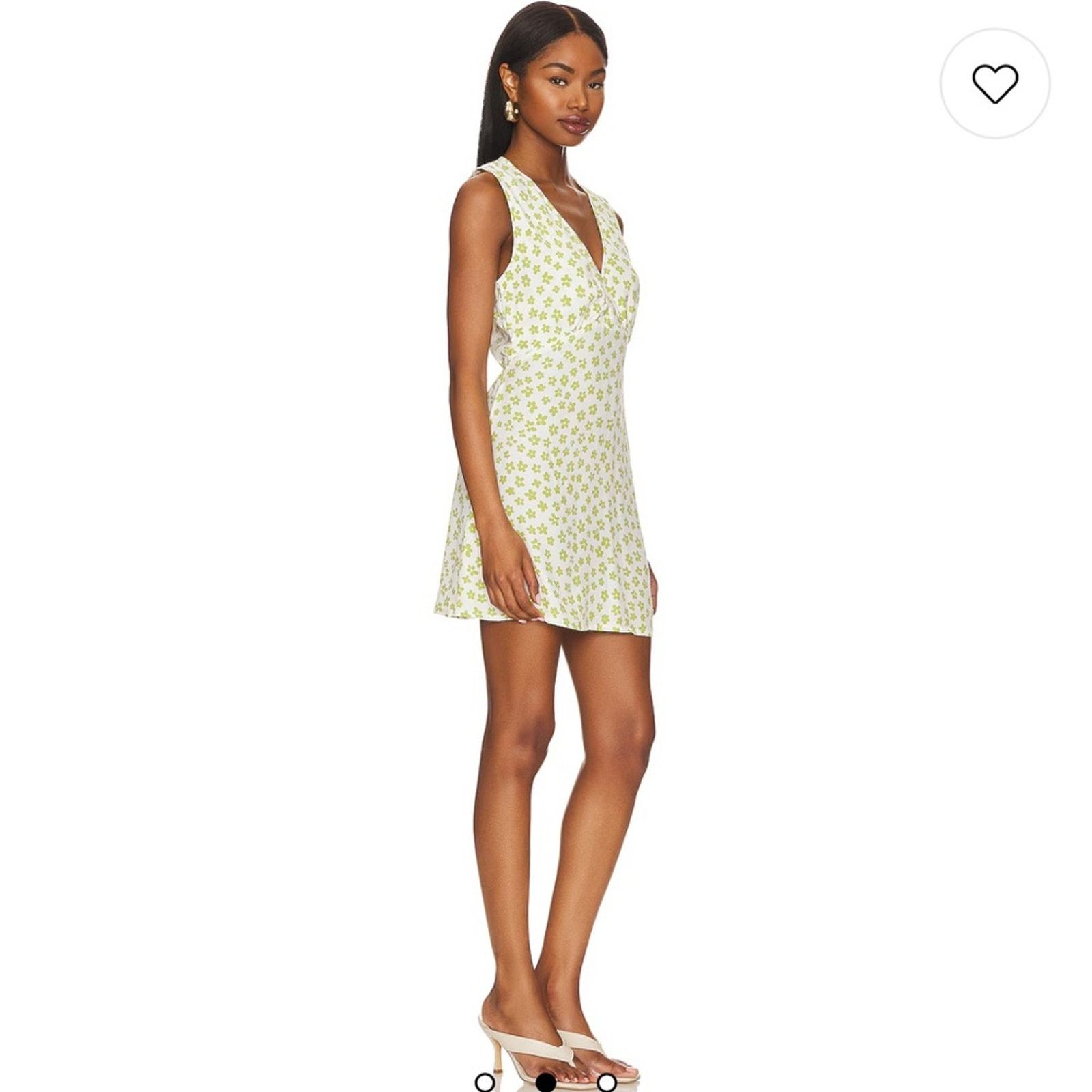 FAITHFULL Faithfull the Brand Penne Mini Dress - Size 4 - White/Green Size S / US 4 / IT 40 - 2 Thumbnail