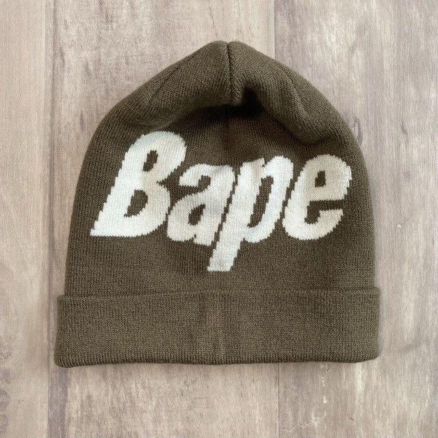 Bape BAPE LOGO Beanie Knit Cap Olive a bathing ape Size ONE SIZE - 1 Thumbnail