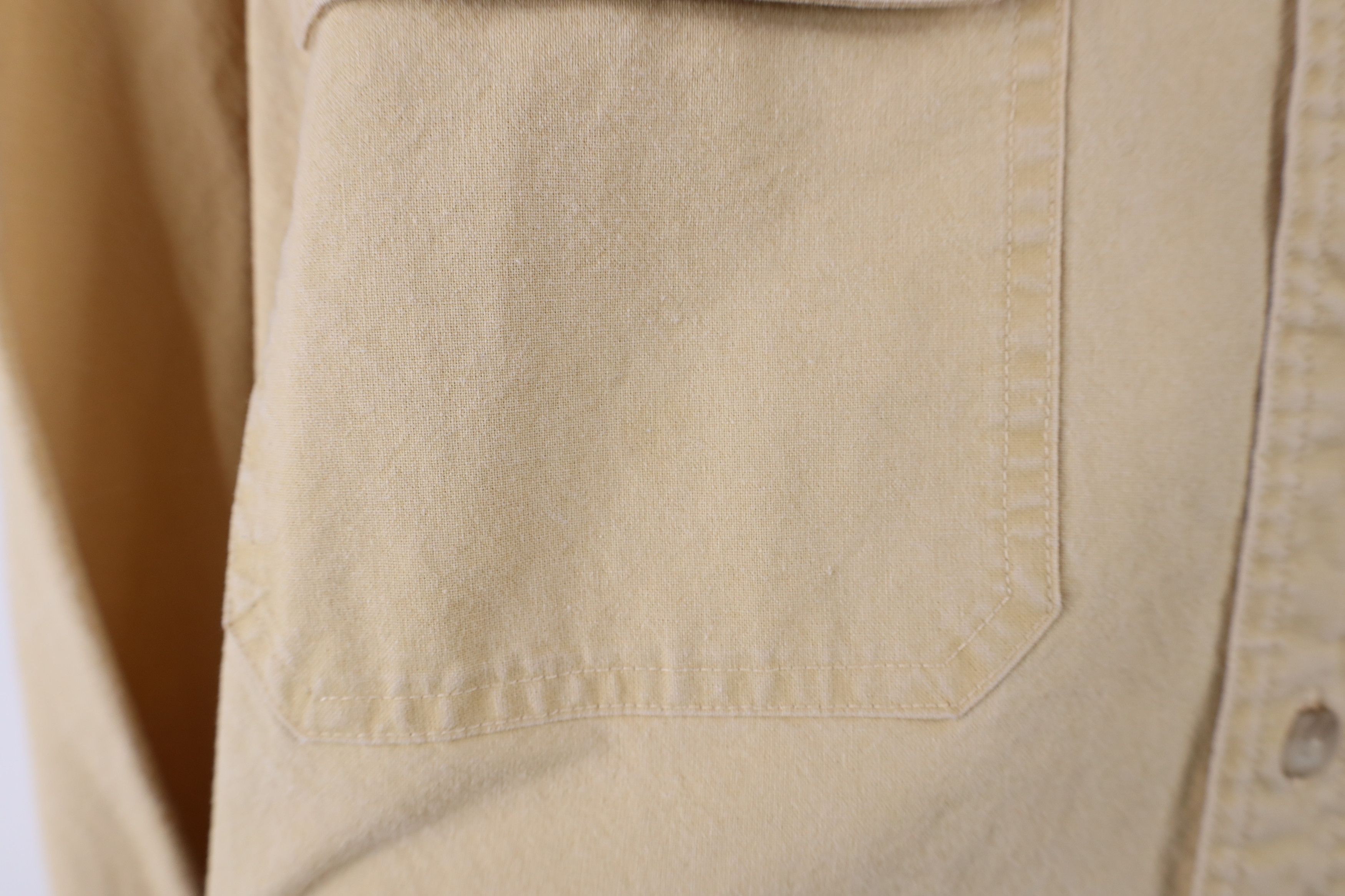 L.L. Bean × Vintage Vintage 90s LL Bean Stonewash Bush Button Shirt Yellow Size US M / EU 48-50 / 2 - 5 Thumbnail