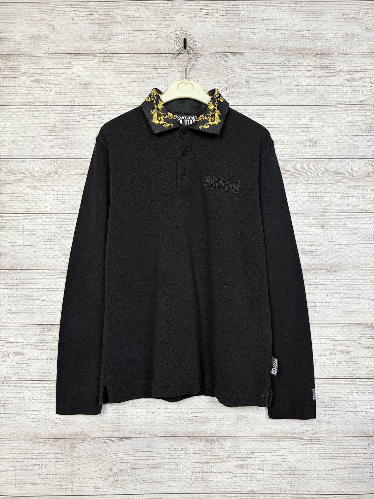 Versace Vintage longsleeve Versace polo Graphic Print streetwear y2k Size US L / EU 52-54 / 3 - 1 Thumbnail
