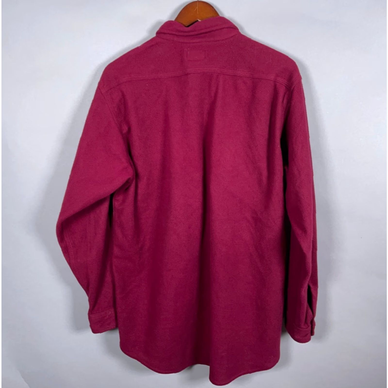 Vintage VINTAGE Melton Shirt Adult XL Dark Red Polartec Fleece Button-Front USA Made Men’s Winter 90s Grunge Retro Size US XL / EU 56 / 4 - 2 Thumbnail