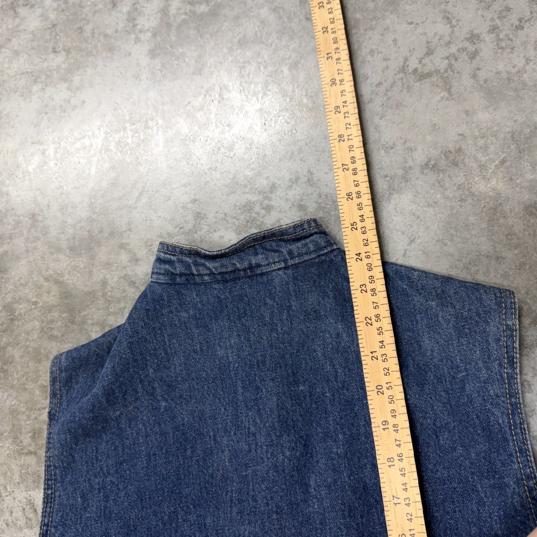 Denime VINTAGE Cowden Vest Mens Small Blue Denim Snap Bomber Western USA Workwear Shirt Size US L / EU 52-54 / 3 - 6 Thumbnail