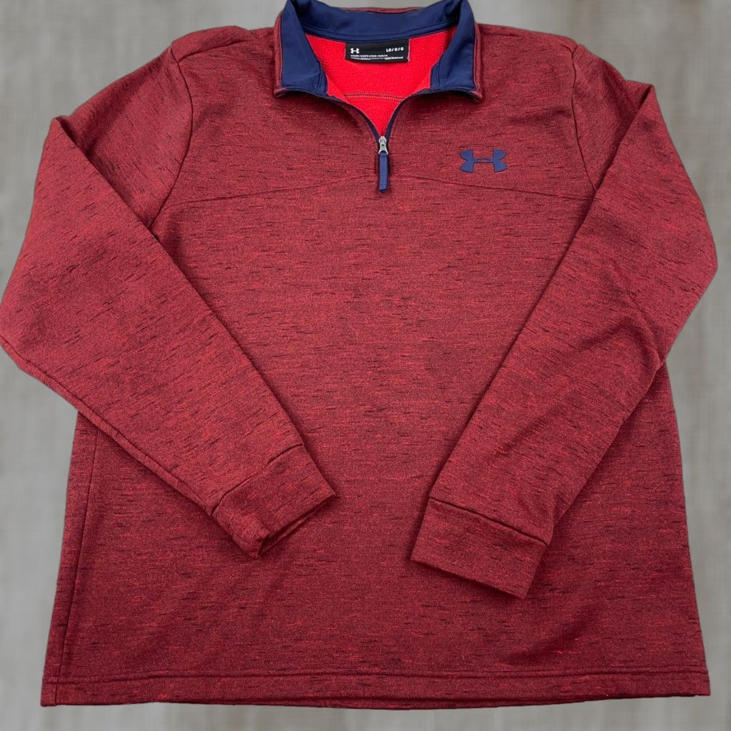 Under Armour Under Armour Sweatshirt Men Large Red Pullover Zip Mock Neck Golf Heather Size US L / EU 52-54 / 3 - 1 Thumbnail