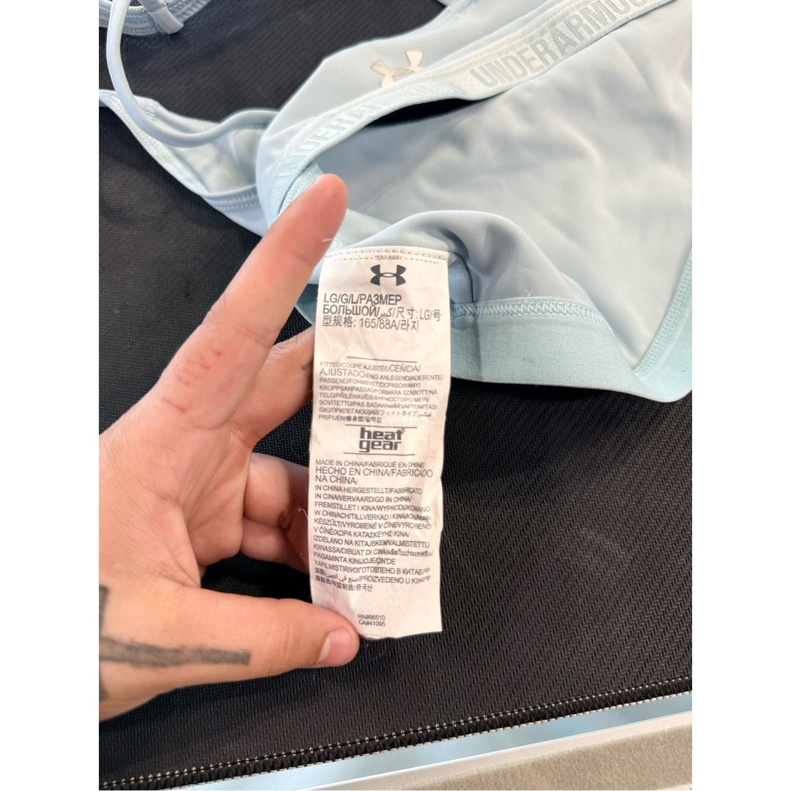 Under Armour Under Armour Light Blue HeatGear Sports Bra Size L / US 10 / IT 46 - 3 Thumbnail