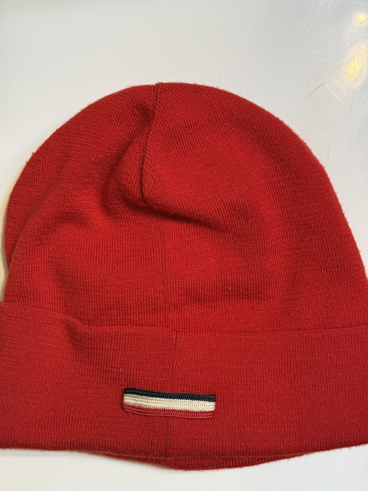 Moncler Moncler Red Wool Logo Beanie Size 34 - 2 Thumbnail