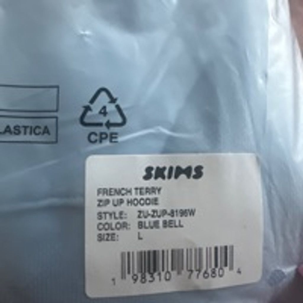 SKIMS NIB Skims French Terry Zip Up Hoodie Jacket medium Blue Bell Size M / US 6-8 / IT 42-44 - 4 Thumbnail