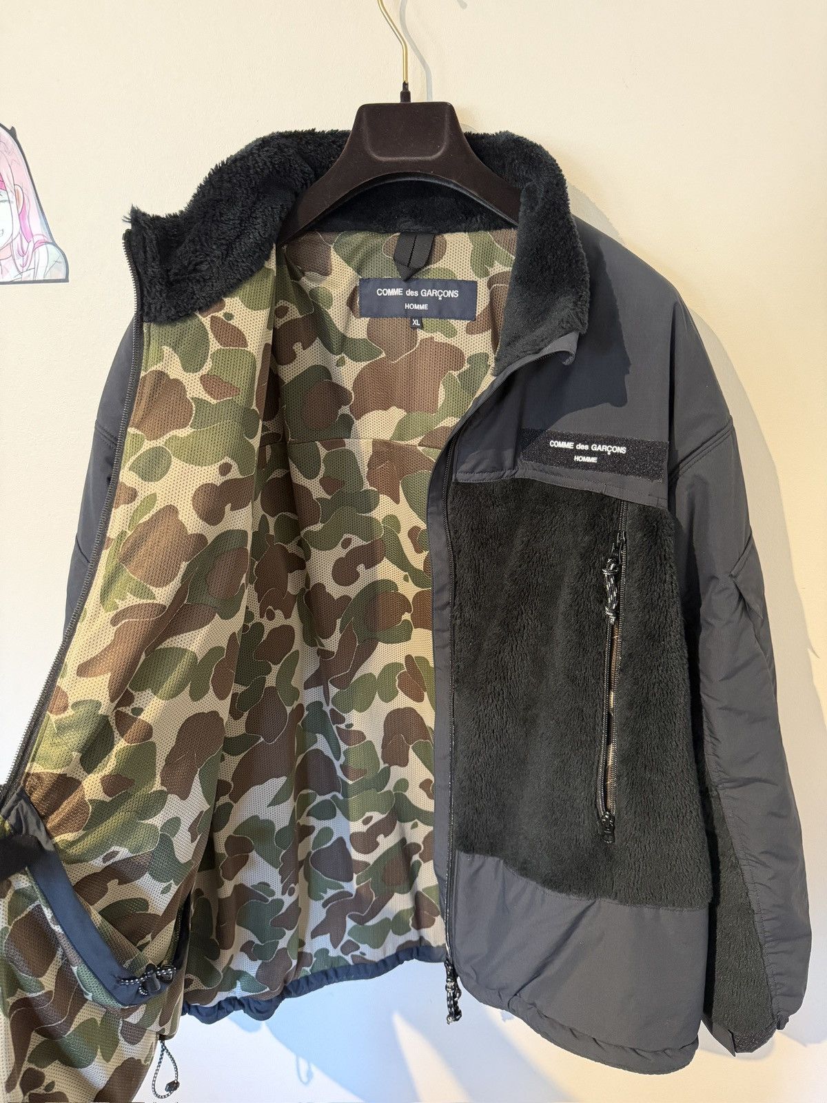 Comme des Garcons Comme des Garçons Homme Fleece Panel Zip Jacket Size US XL / EU 56 / 4 - 10 Thumbnail