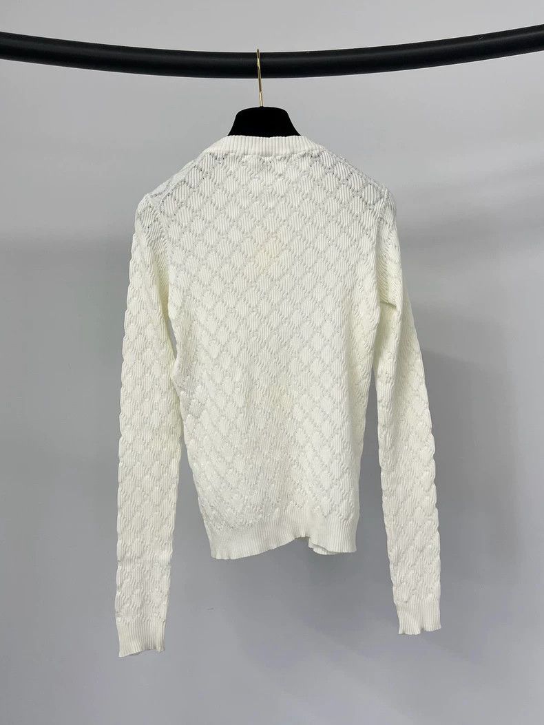 Chanel Chanel White diamond checkered knitwear sweater Size XS / US 0-2 / IT 36-38 - 2 Thumbnail