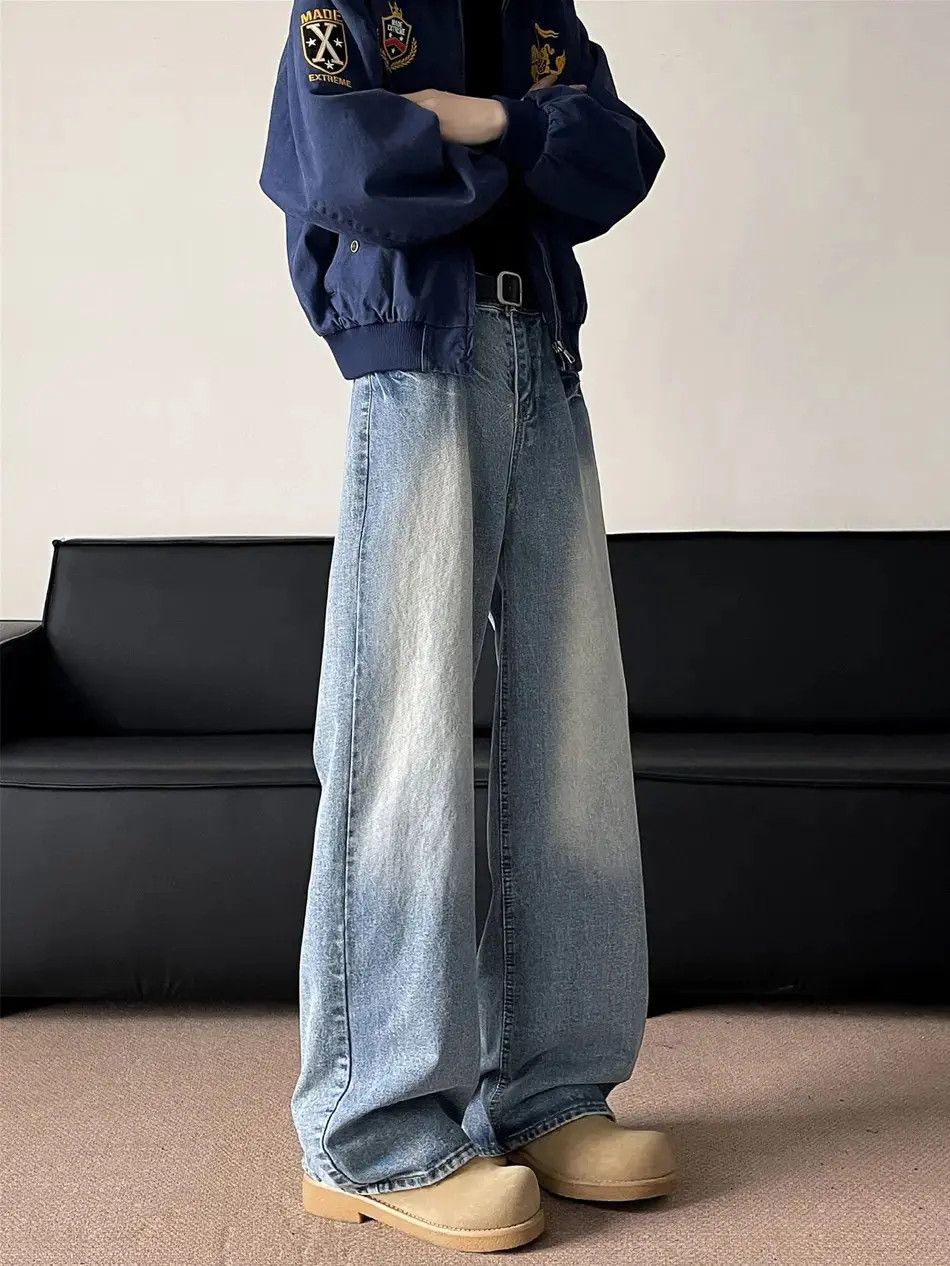 Japanese Brand Retro loose straight leg micro flared jeans Size US 32 / EU 48 - 3 Thumbnail