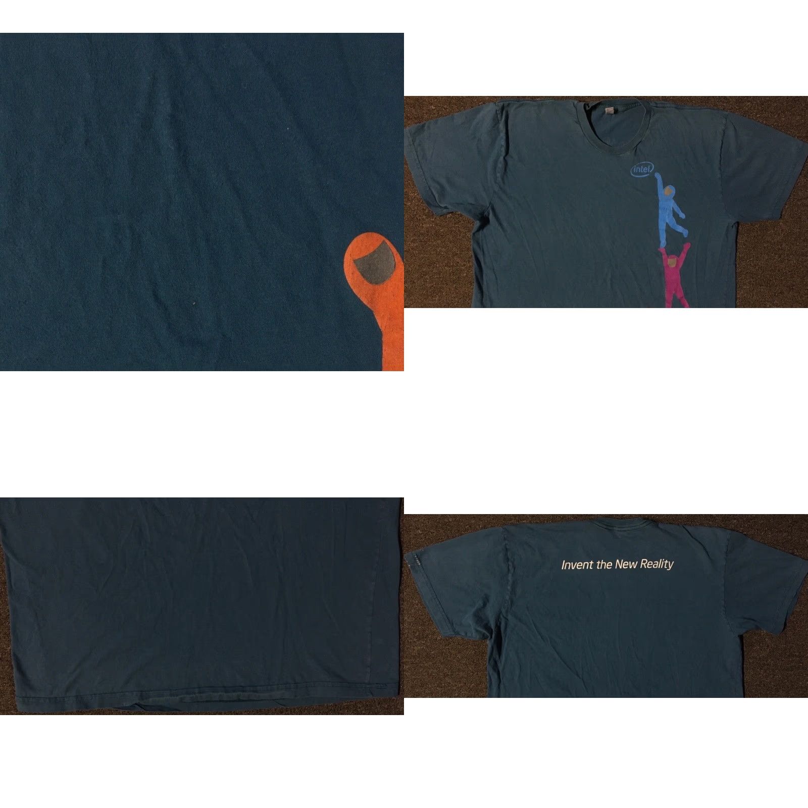 Apple VINTAGE Intel Faded Promo Shirt XL Blue Crew Neck Short Sleeve T-Shirt Men 80s 90s Grunge Rock Hip Hop Electronics Retro Funny Size US XL / EU 56 / 4 - 8 Thumbnail