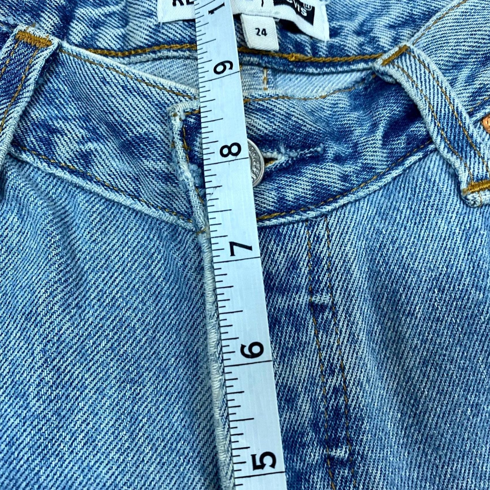 RE/DONE VINTAGE Levi's Re/Done High Rise Slim Straight Leg Jeans Women 24 Blue Jeans Womens 24 Regular Straight Size 42" / US 20 - 7 Thumbnail