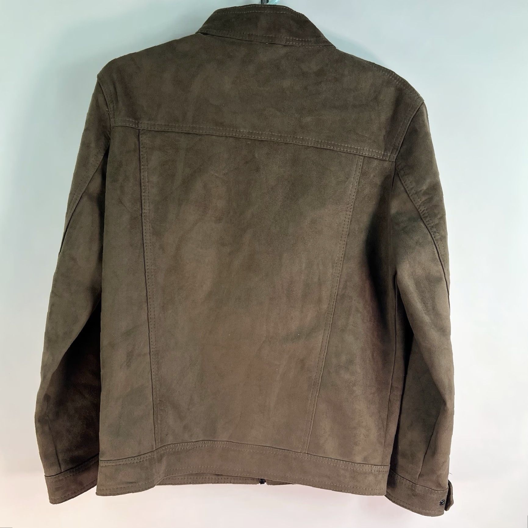 Vintage A Collezioni Men's Jacket Size L Beige Faux Suede Full Zip Lined Made in Italy Mens Size US L / EU 52-54 / 3 - 7 Thumbnail