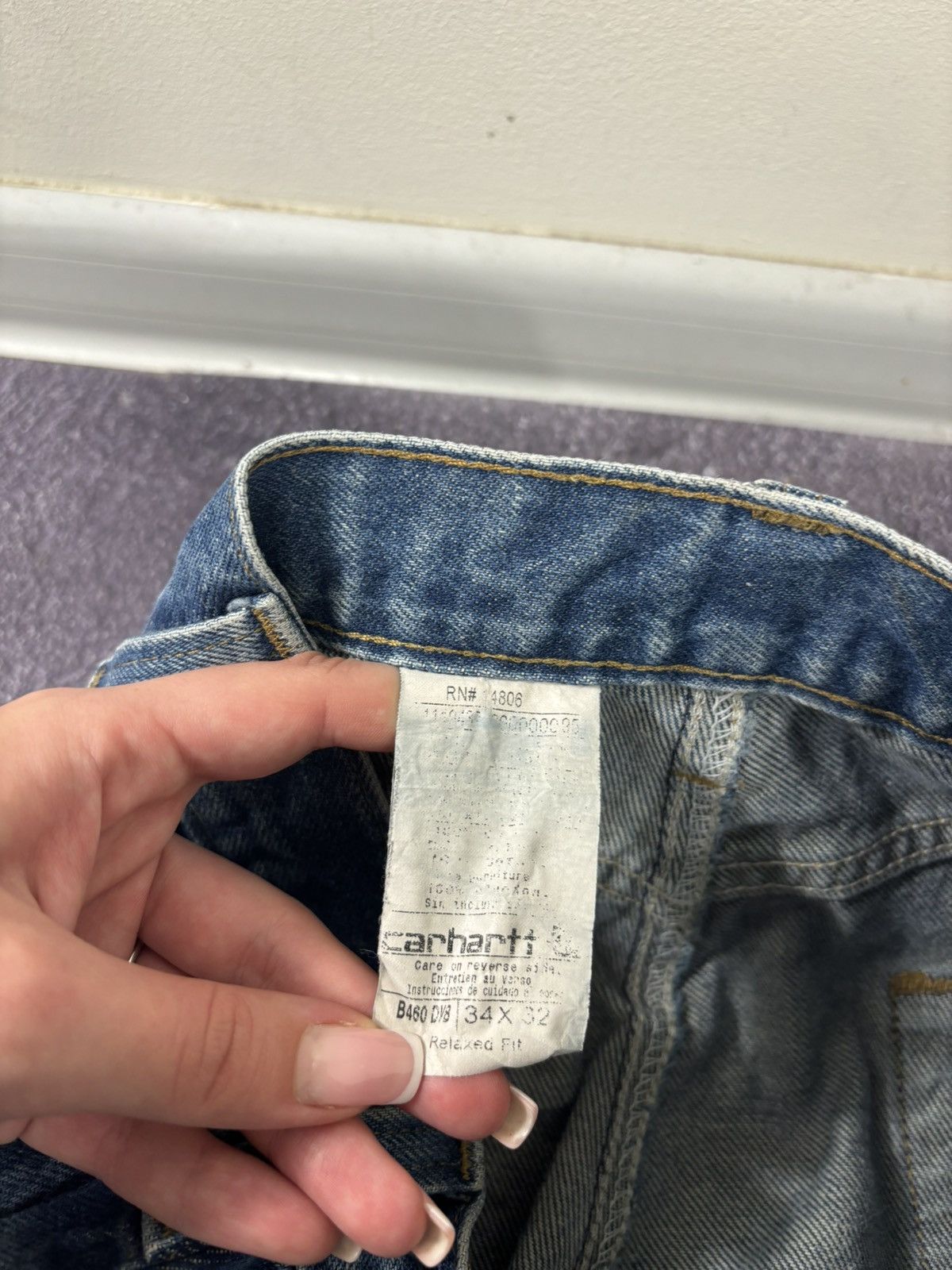 Carhartt Vintage Carhartt Y2K Relaxed Fit Distressed Work Denim Jeans Size US 34 / EU 50 - 15 Thumbnail
