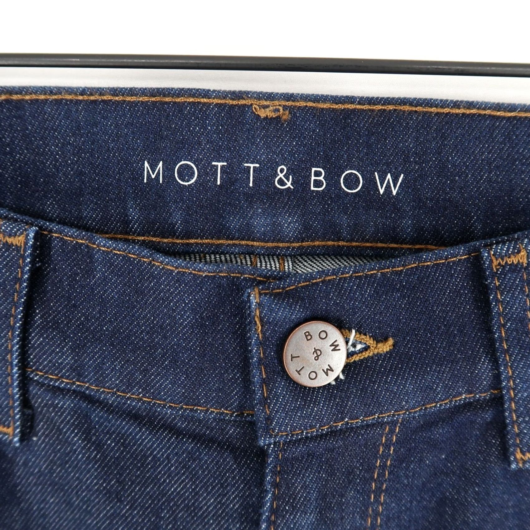Mott & Bow VINTAGE Mott & Bow Boyfriend Jeans Womens 27x28 Dark Blue Ludlow Stretch Denim Size 27" / US 4 / IT 40 - 7 Thumbnail