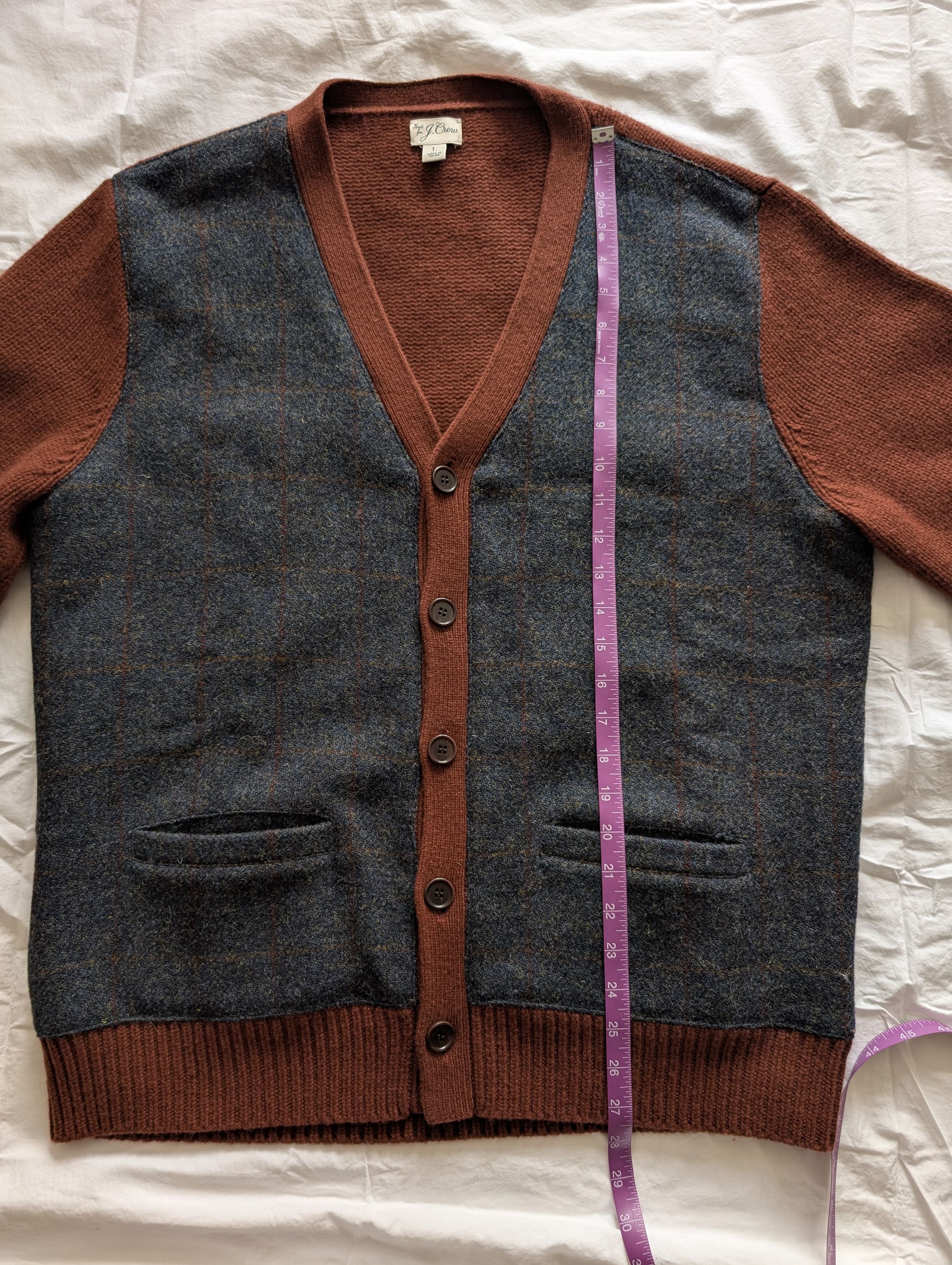 J.Crew J. CREW Wool V-neck Cardigan Sweater in Harris Tweed Size US L / EU 52-54 / 3 - 5 Thumbnail