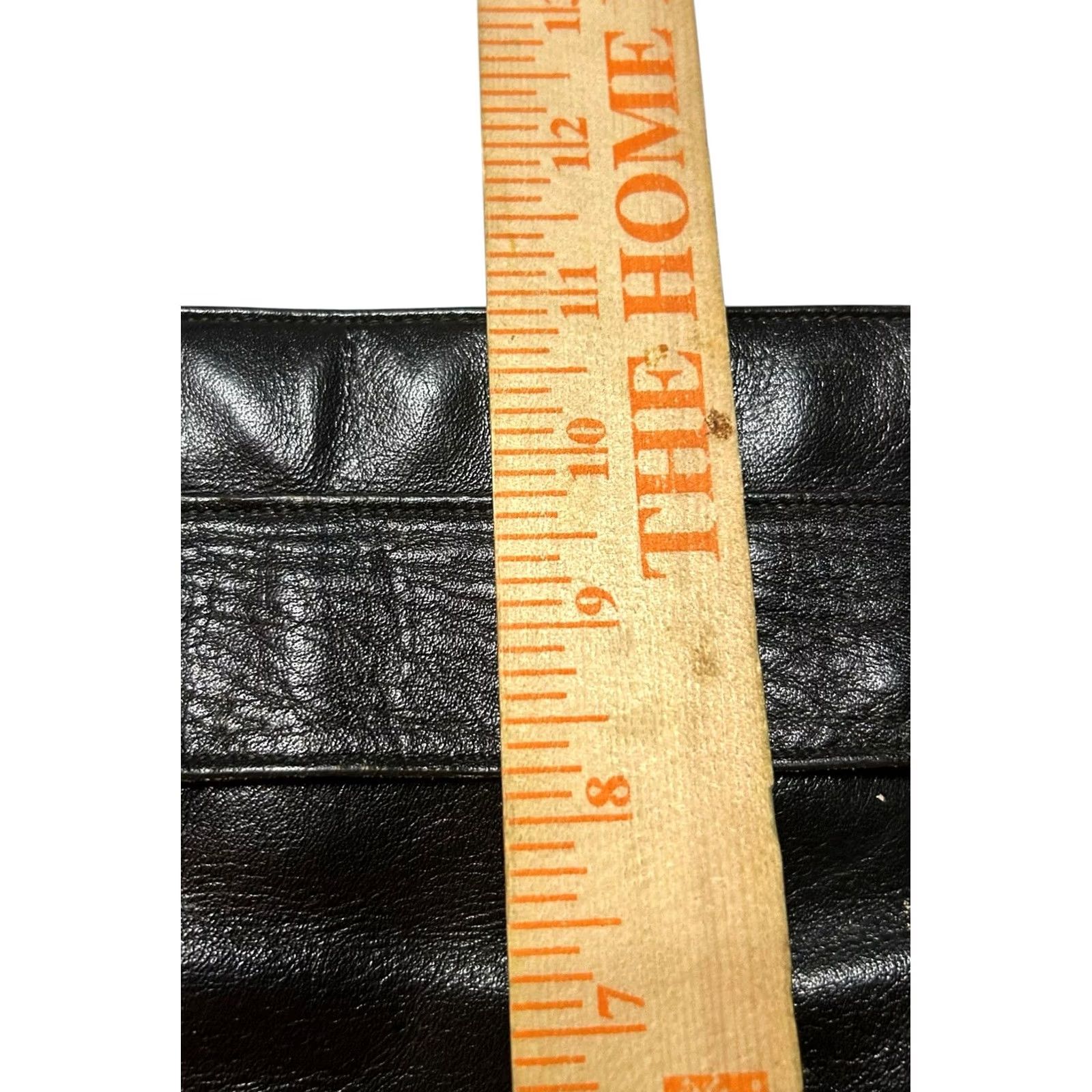 Vintage Lisette Black Leather Purse Shoulder Handbag Womens Damaged Front Pocket Clamp Metal Read Description Bag Charm Size ONE SIZE - 5 Thumbnail