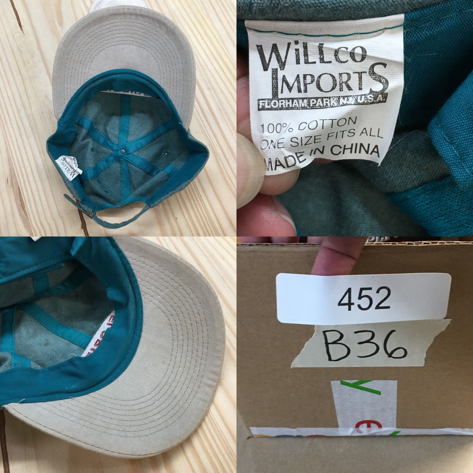 Vintage Willco Imports Florida Baseball Cap Hat Mens Green Gray One Size Fits All Cotton Canvas Adjustable Breathable Lightweight Caps Size ONE SIZE - 9 Thumbnail
