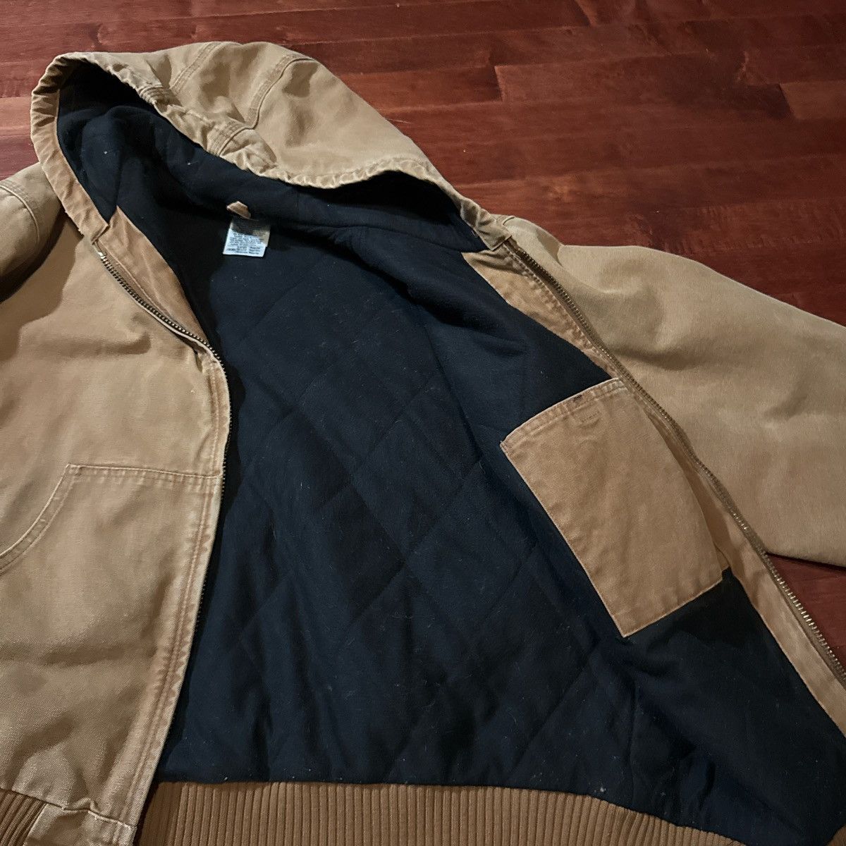 Carhartt Vintage Tan Carhartt Hooded Jacket Size L Size US L / EU 52-54 / 3 - 4 Thumbnail
