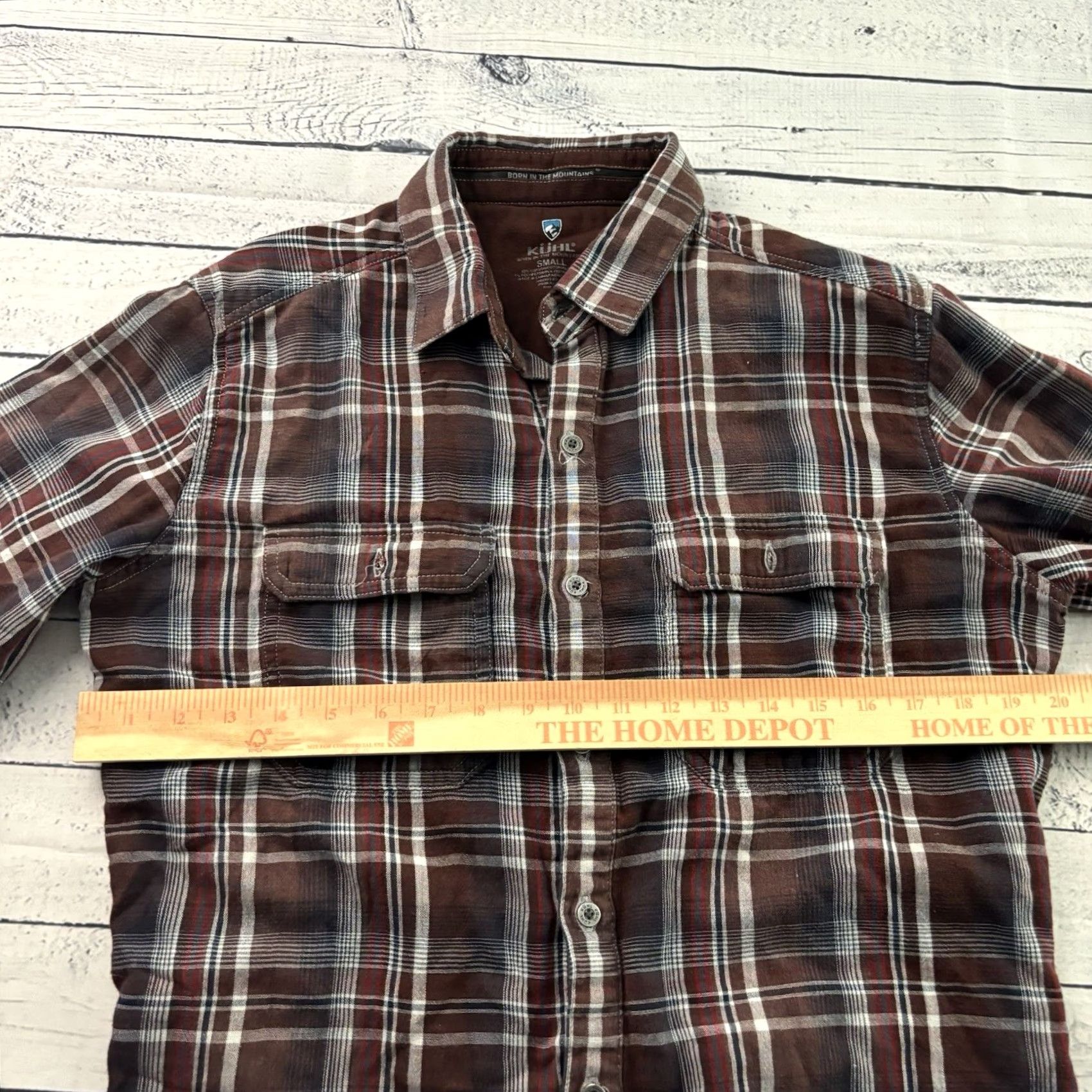 Vintage Kuhl Shirt Plaid Flannel Button-Up Brown Mens S Size US S / EU 44-46 / 1 - 5 Thumbnail