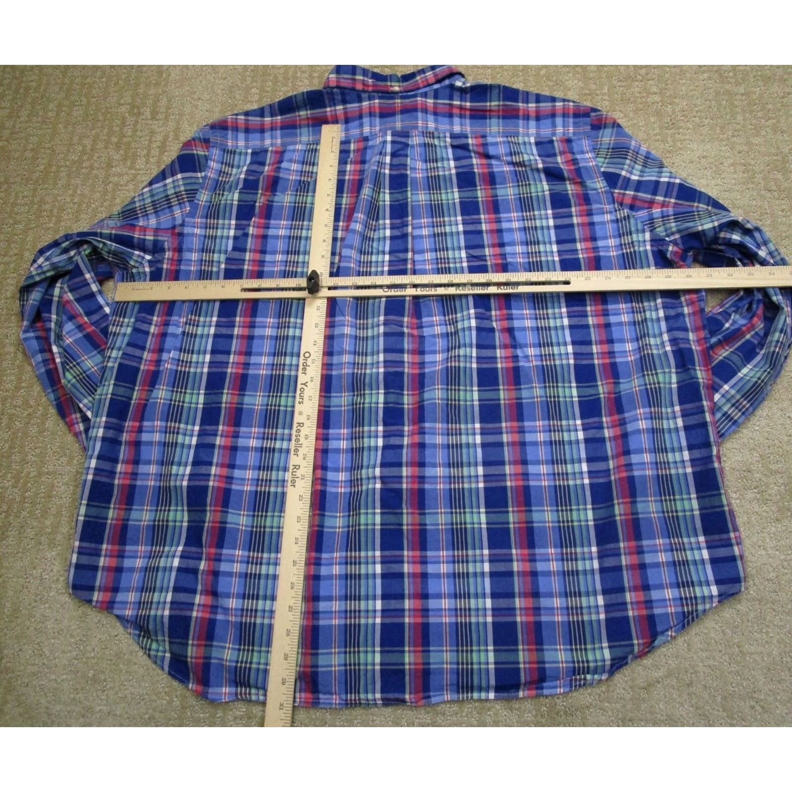Ralph Lauren Ralph Lauren Shirt Men Big 3X Blue Plaid Long Sleeve Button-Down Classic Pony Shirt Size US XXL / EU 58 / 5 - 4 Thumbnail