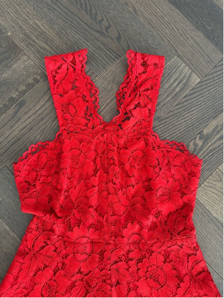 Sandro Women's Sandro Red Lace Dress Size 3 Size L / US 10 / IT 46 - 2 Thumbnail