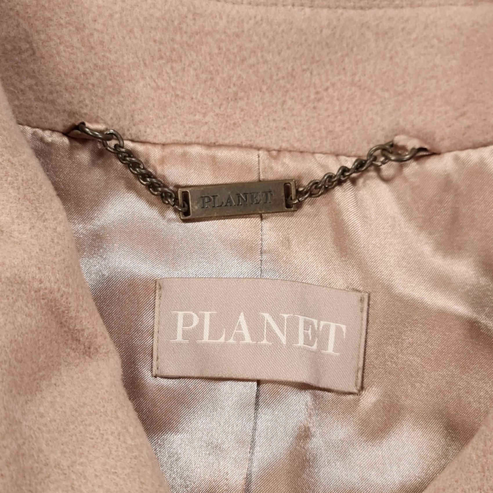 Vintage PLANET Coat Womens Beige 10 UK Wool Cashmere Full Zip Size L / US 10 / IT 46 - 3 Thumbnail