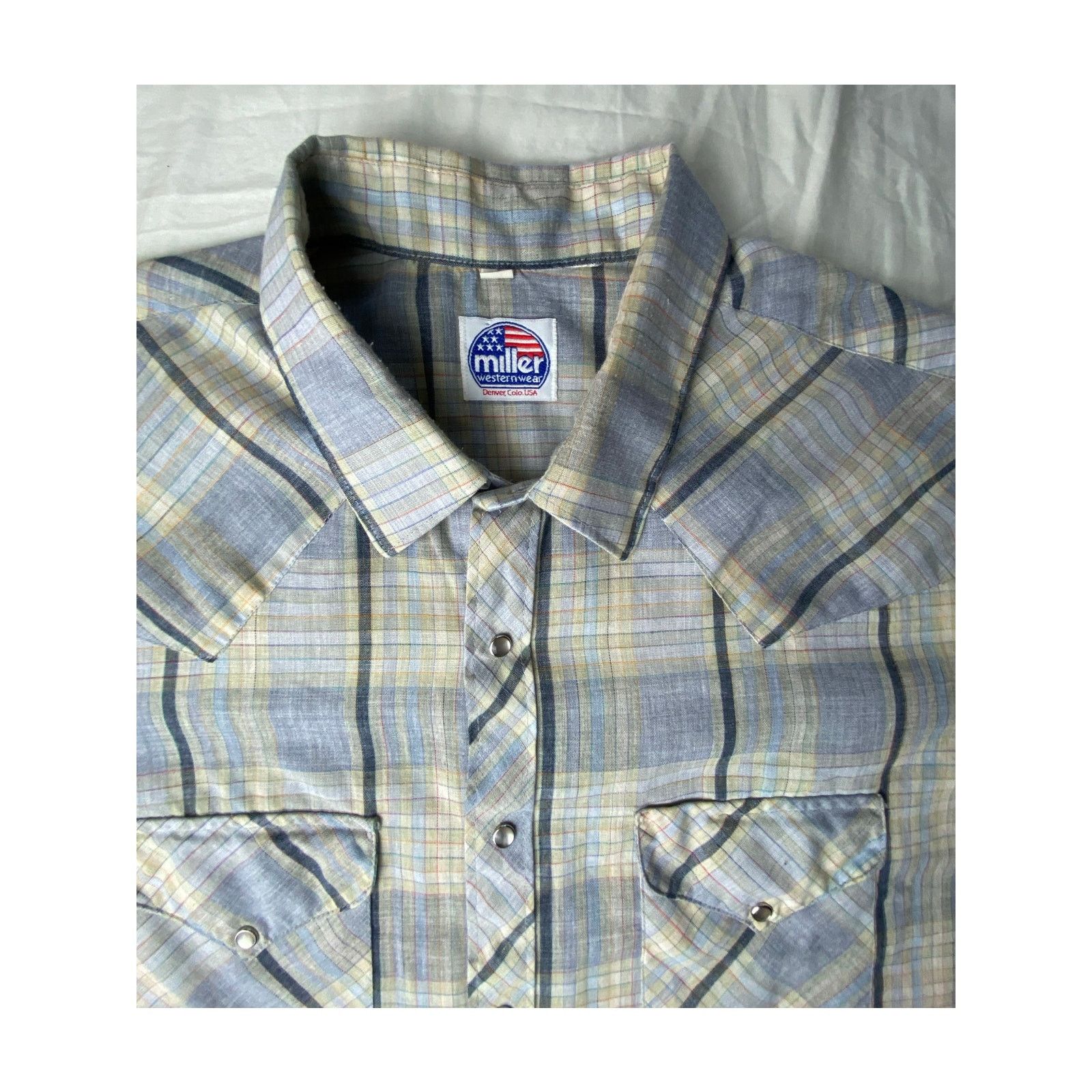 Carhartt Vintage Miller Western Wear Button up Shirt, Men 19x34 Size US XL / EU 56 / 4 - 2 Thumbnail