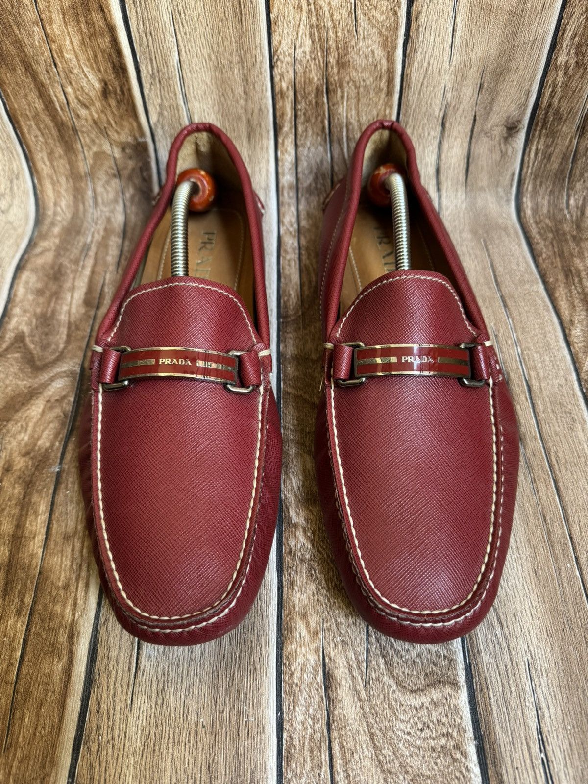 Prada logo leather loafers Size US 10 / EU 43 - 1 Thumbnail