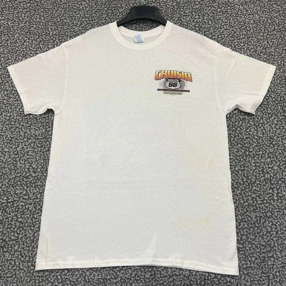 Gildan Vintage Cruisin Route 66 Shirt Men Large White Racing Gildan Size US L / EU 52-54 / 3 - 2 Thumbnail